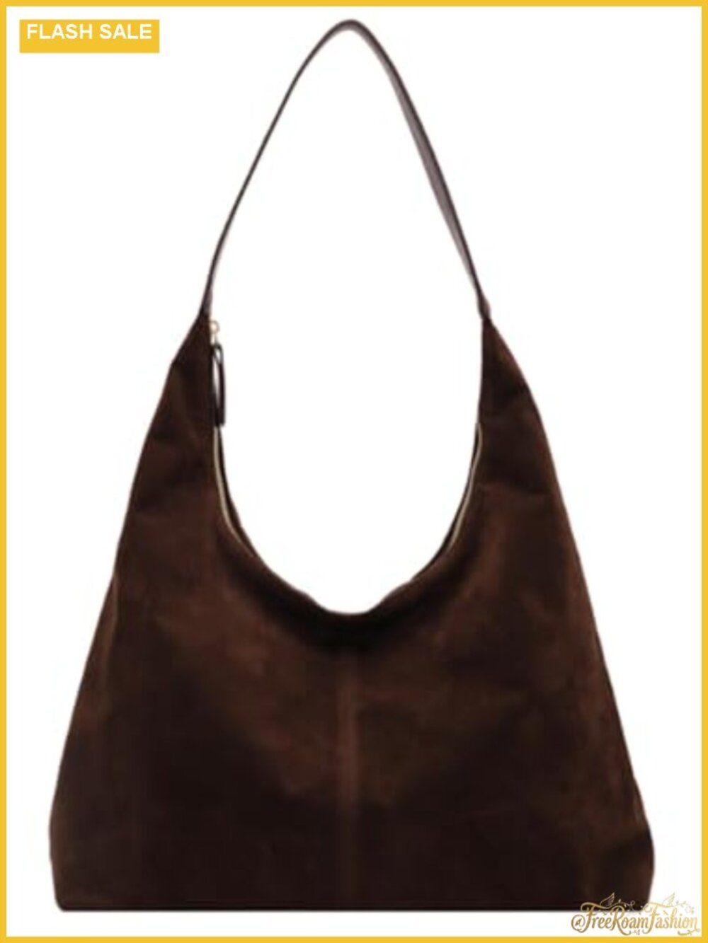 Faux Suede Tote Hobo Bag Women Shoulder Purse Crescent Handbag